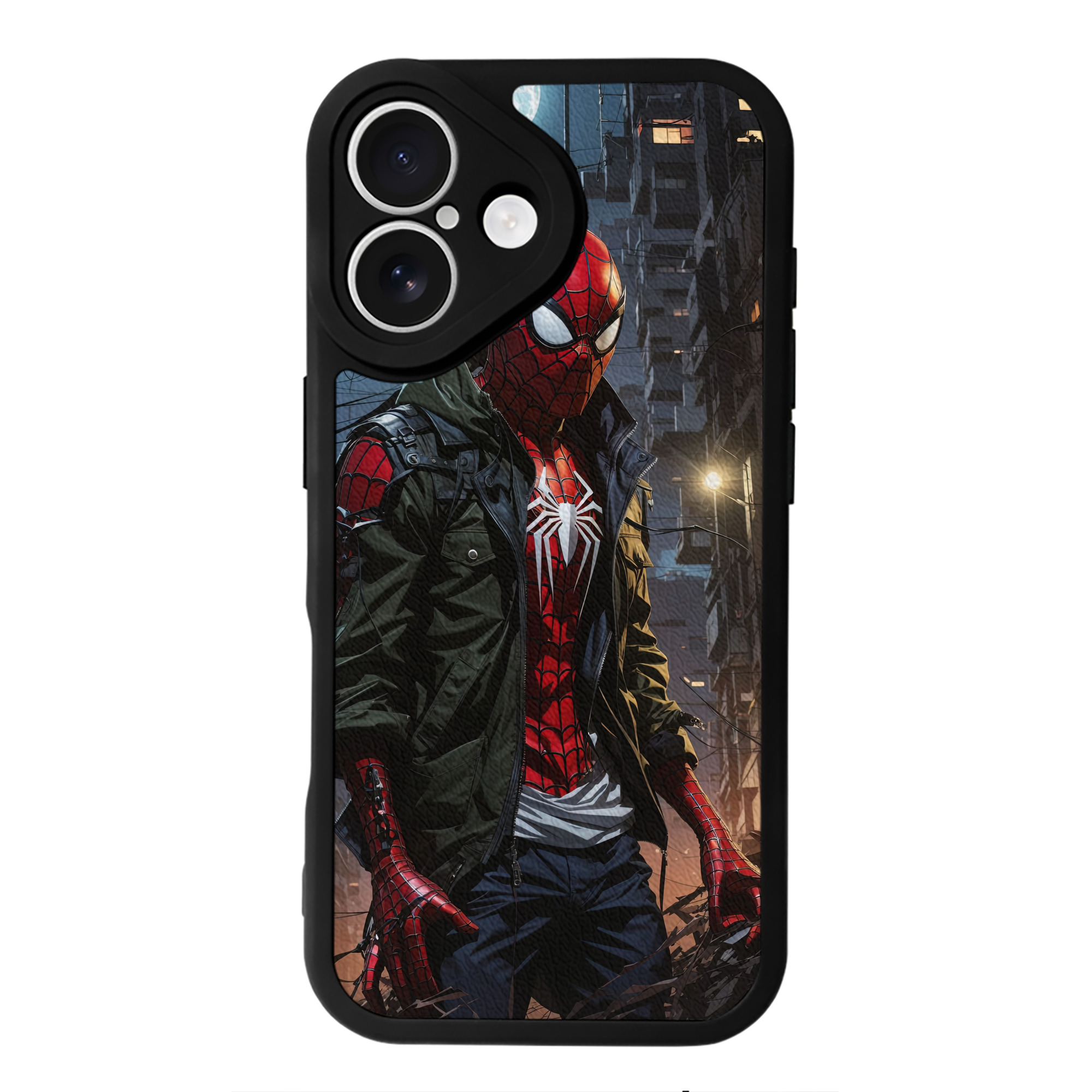 Spider Man スパイダーマン 【iPhone 16シリーズ対応】シリコンスマホケース（レザー調） 材質：シリコン